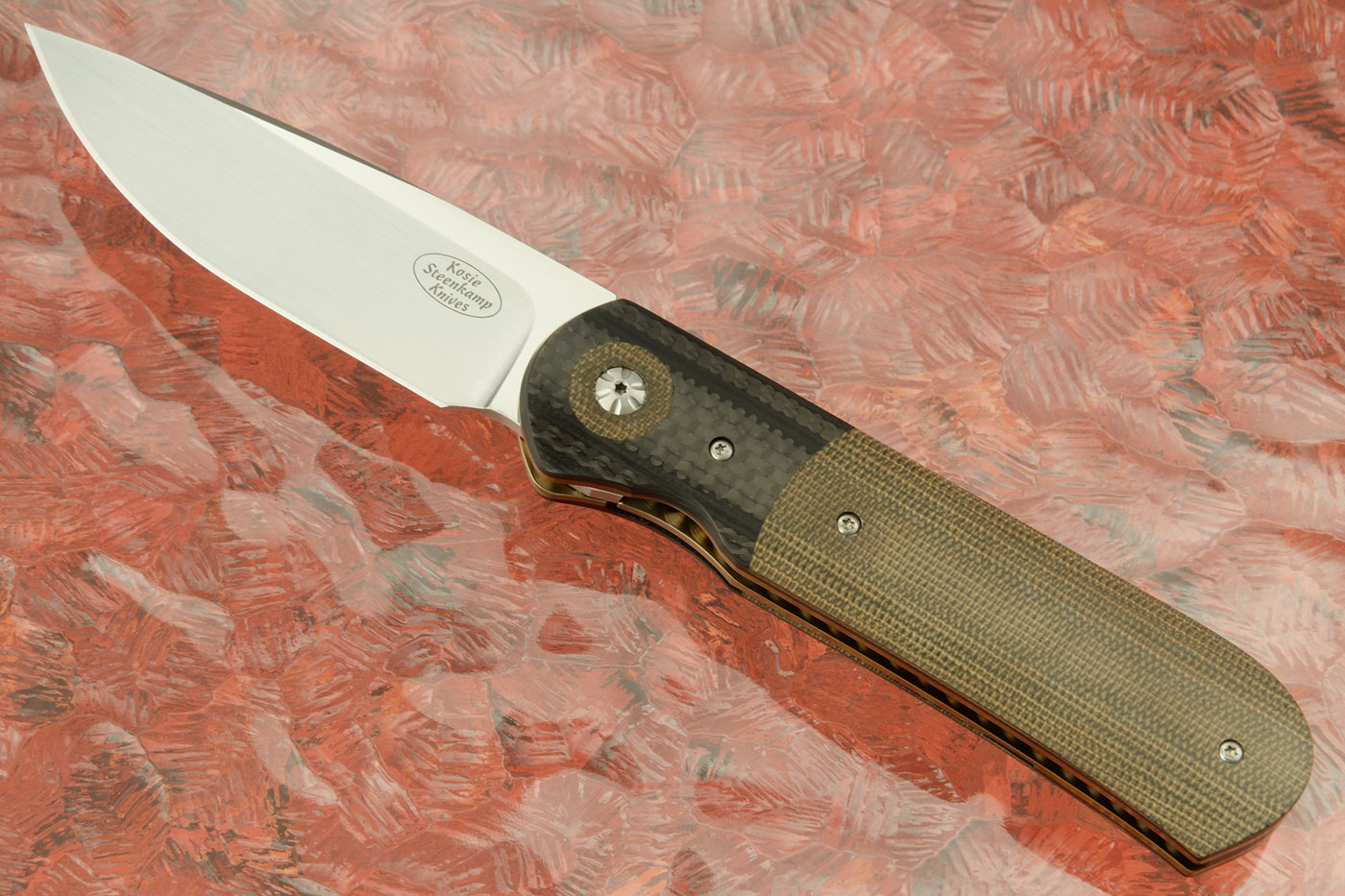 Samson Front Flipper with Green Micarta and Stacked Carbon Fiber/G10 (IKBS)