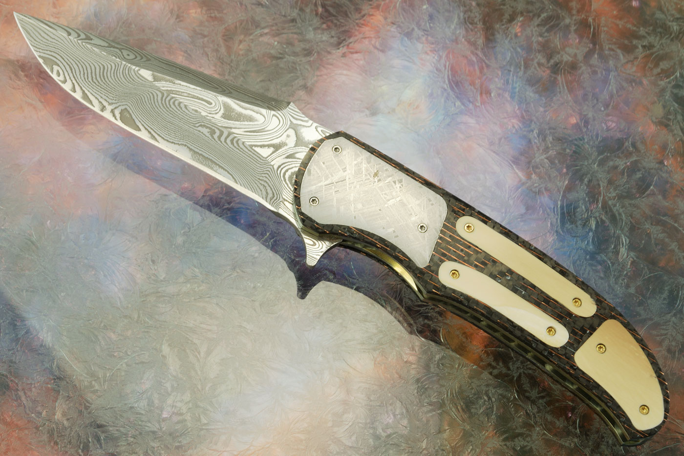 LL-CC Flipper with Copper Wire Carbon Fiber, Mammoth Ivory, and Meteorite (IKBS)