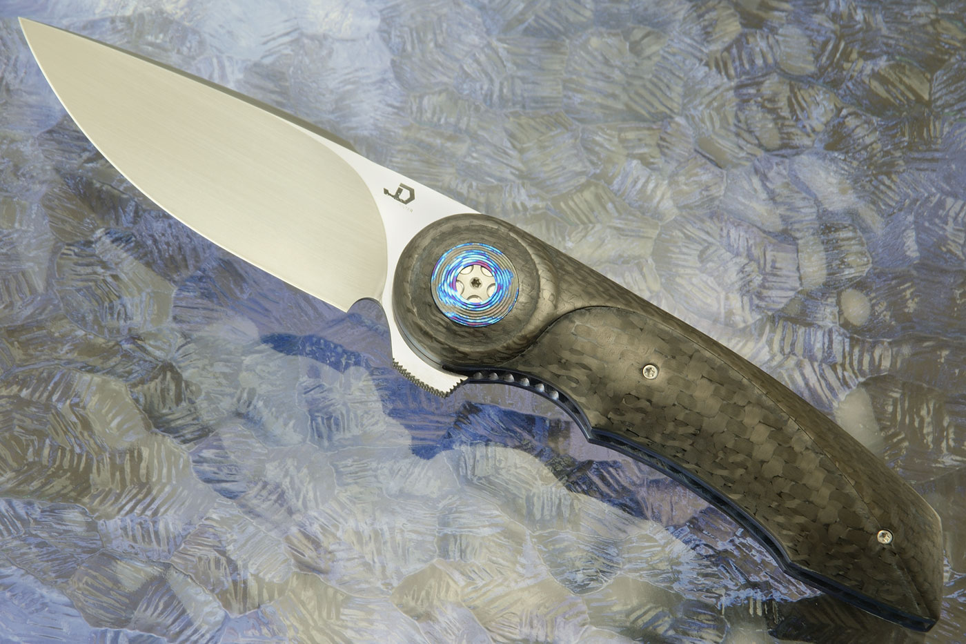 Gold Midi Flipper with Carbon Fiber and Black Timascus (IKBS)