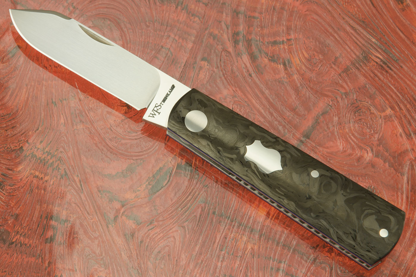 Barlow Slipjoint with Marble Carbon Fiber