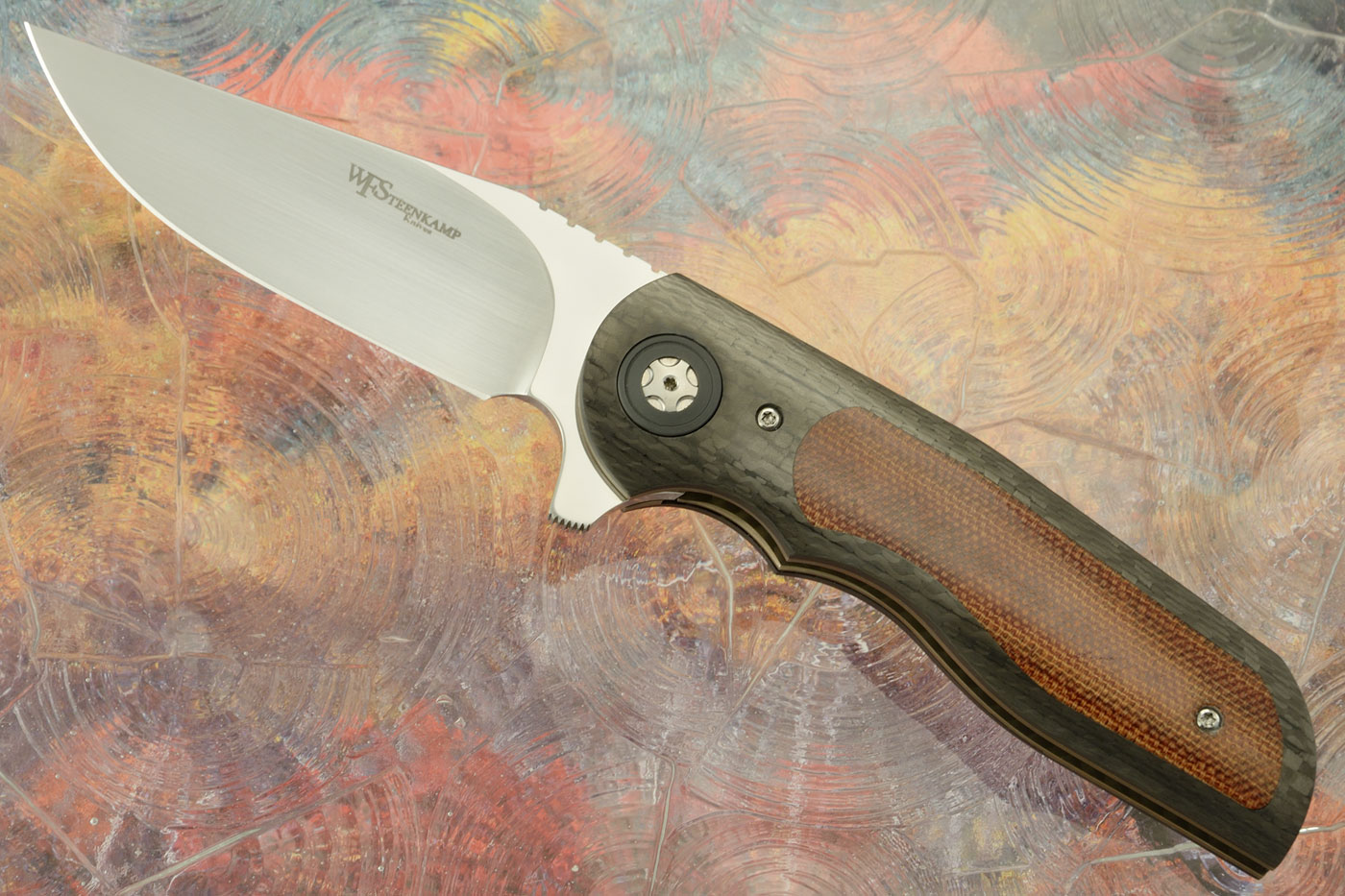 Raider Flipper with Carbon Fiber and Brown Micarta (IKBS)