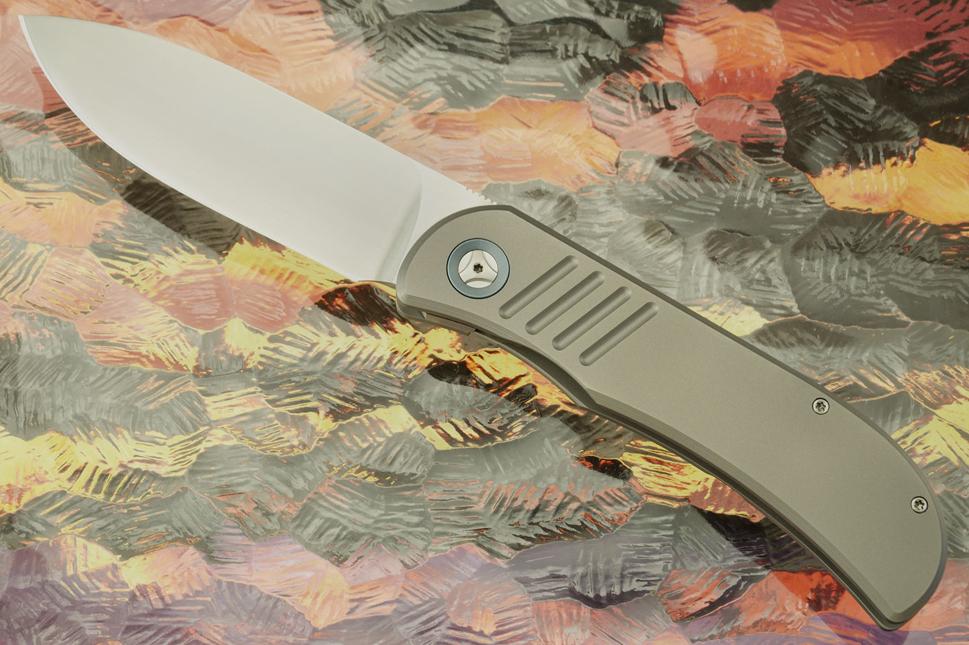 LEXK SFL Frame Lock Front Flipper - Satin Finish, Drop Point - M390