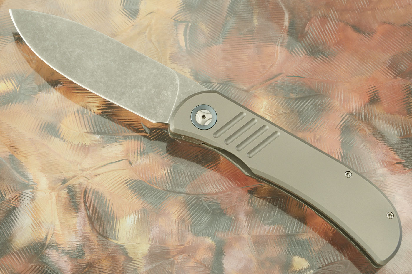 LEXK SFL Frame Lock Front Flipper - Acid Wash, Drop Point - M390