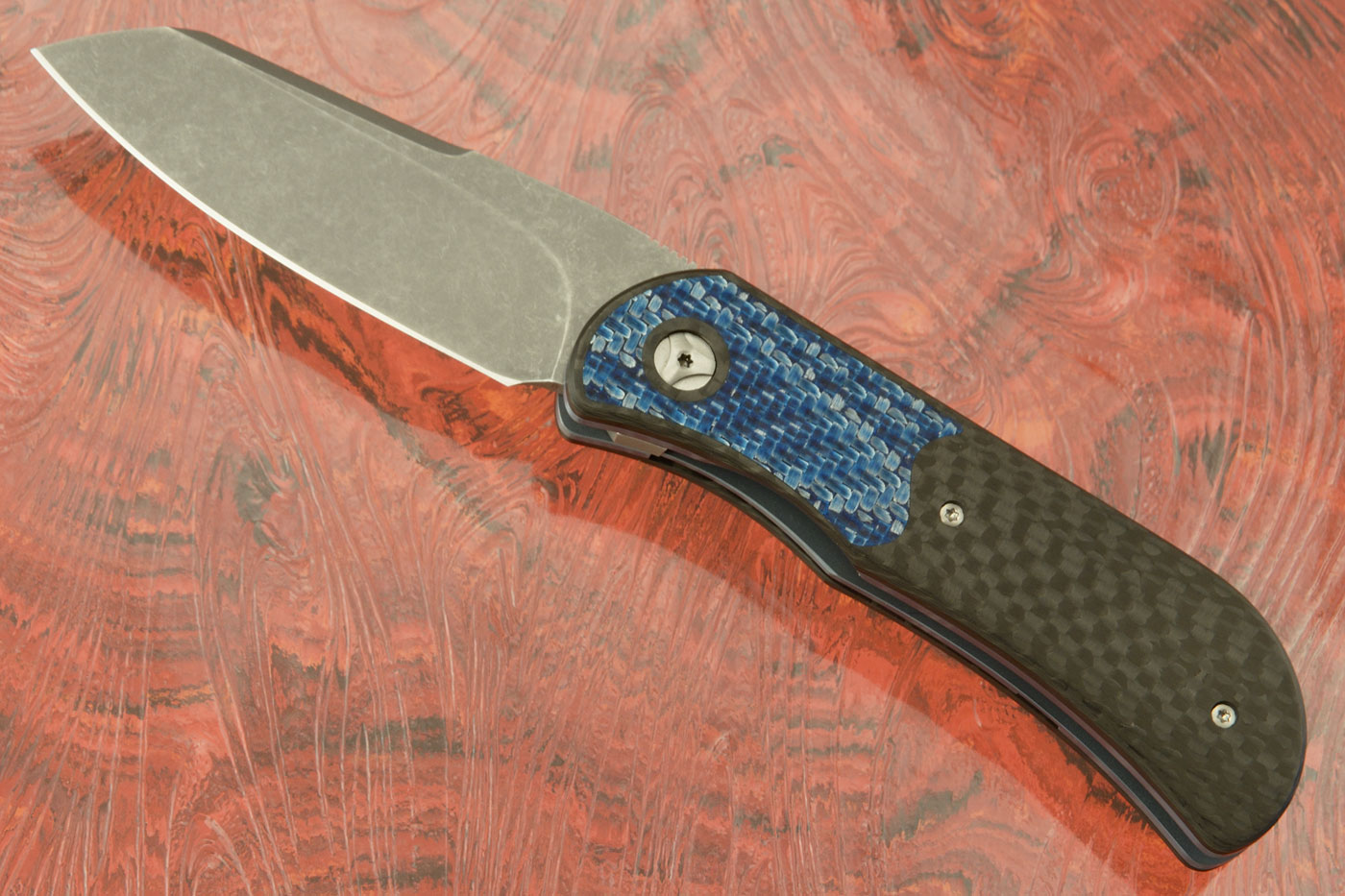 EXK Plus Front Flipper with Carbon Fiber and Blue Twill (Ceramic IKBS) - M390