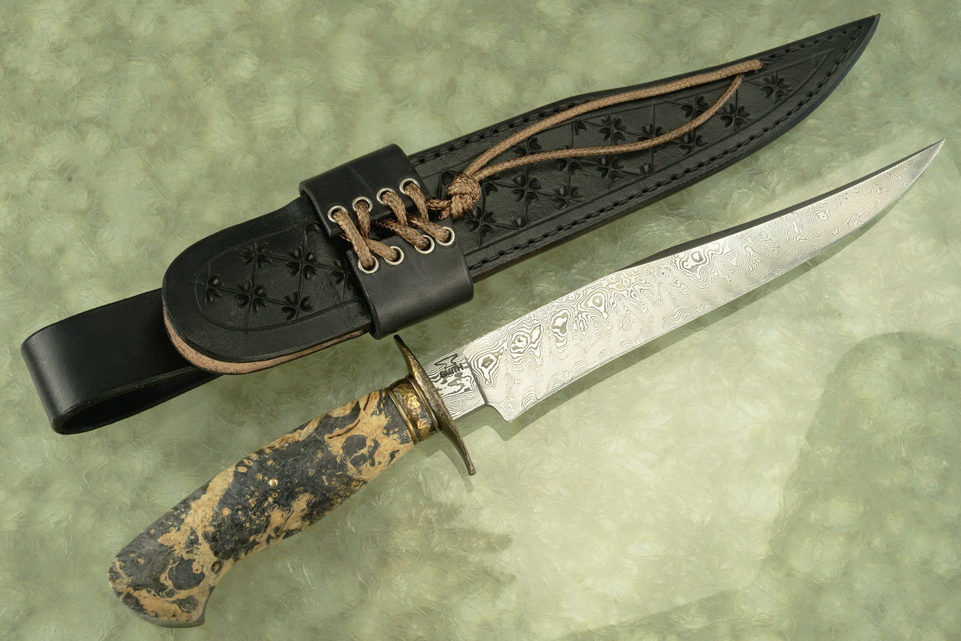 Damascus Sunburst Persian Style Fighter with Maple Burl