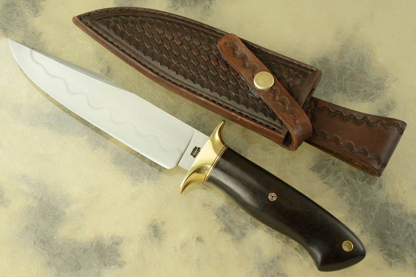 Hamon Camp Knife with Rooibos Wood