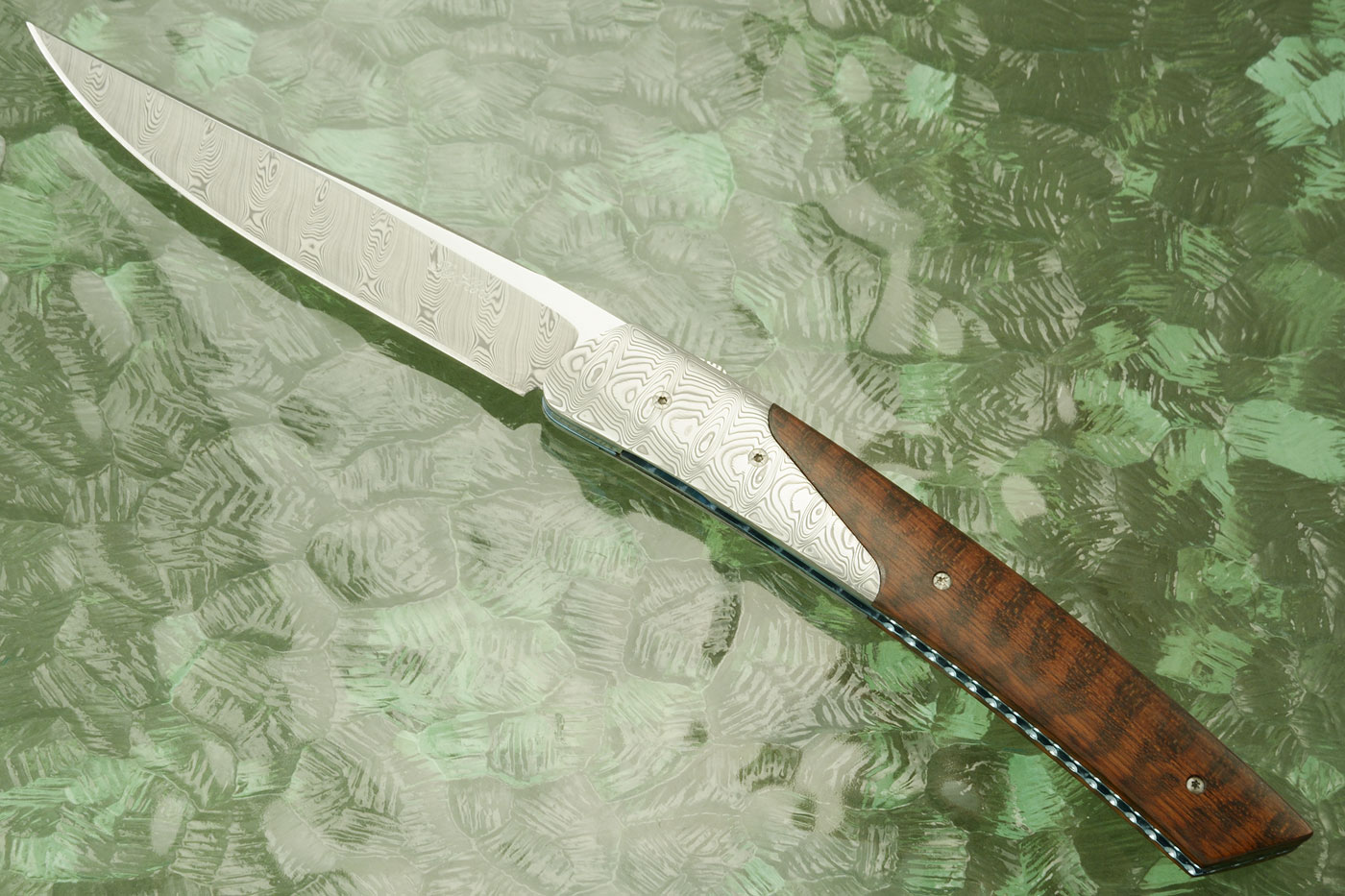 Thiers 10 Front Flipper with Damasteel and Snakewood