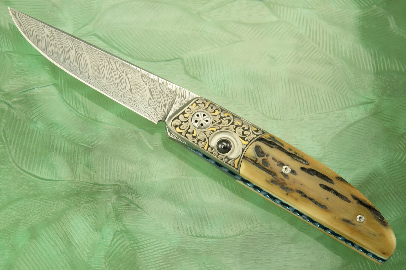 Small Ball Release Front Flipper with Mammoth Ivory and Engraved Zirconium
