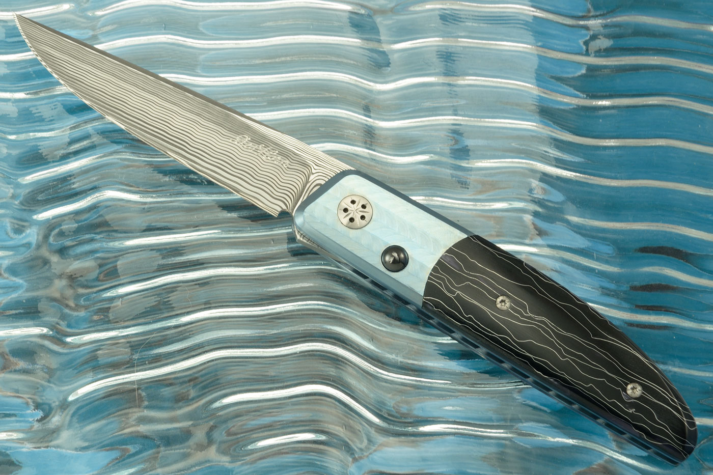 Small Ball Release Front Flipper with Raffir and Damascus