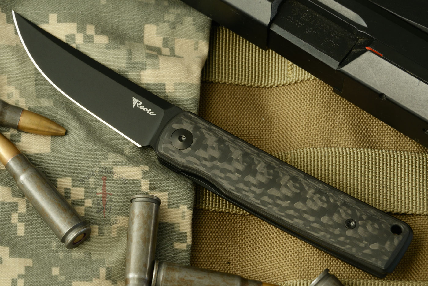 Bushido Front Flipper with Carbon Fiber - DLC Finished M390