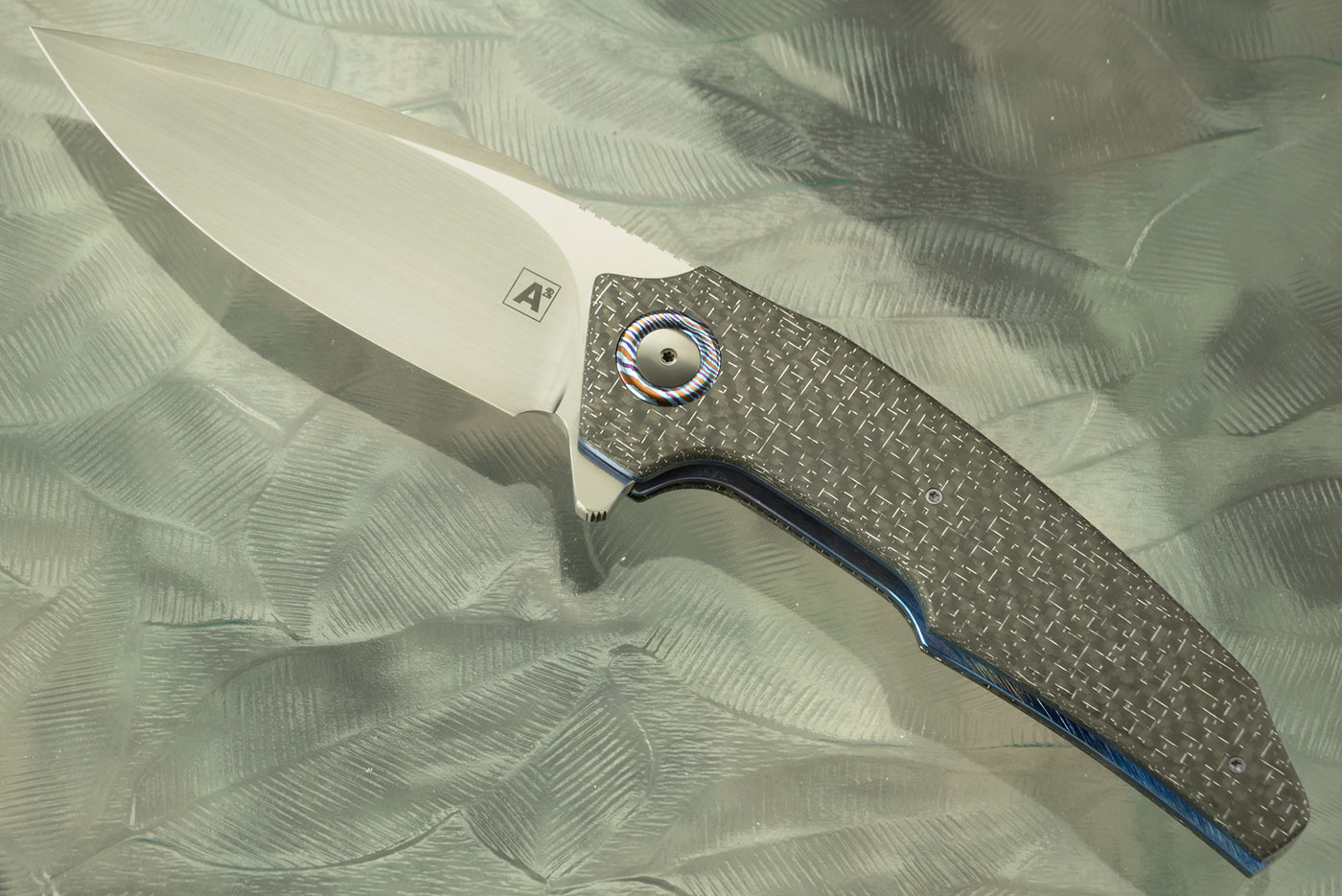 A6 Flipper with Silver Strike Carbon Fiber and Timascus (Ceramic IKBS) - CTS-XHP