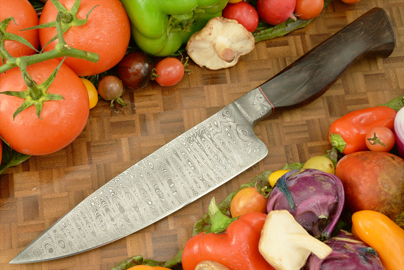 Integral Damascus Chef's Knife with Maple