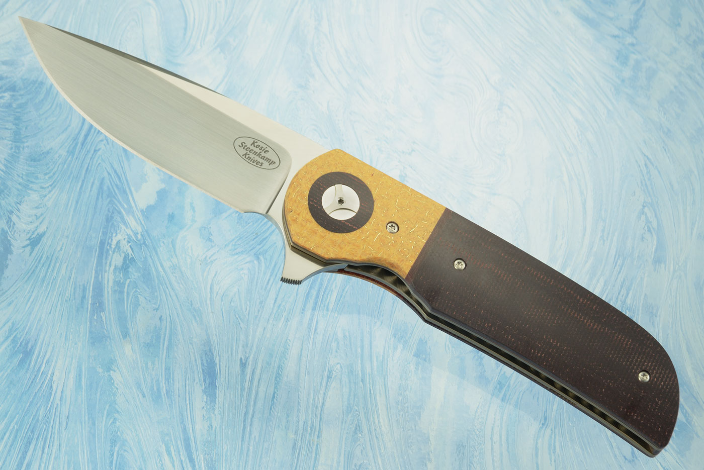 Majesty Flipper with Maroon Micarta and Thunderstorm Kevlar (IKBS)