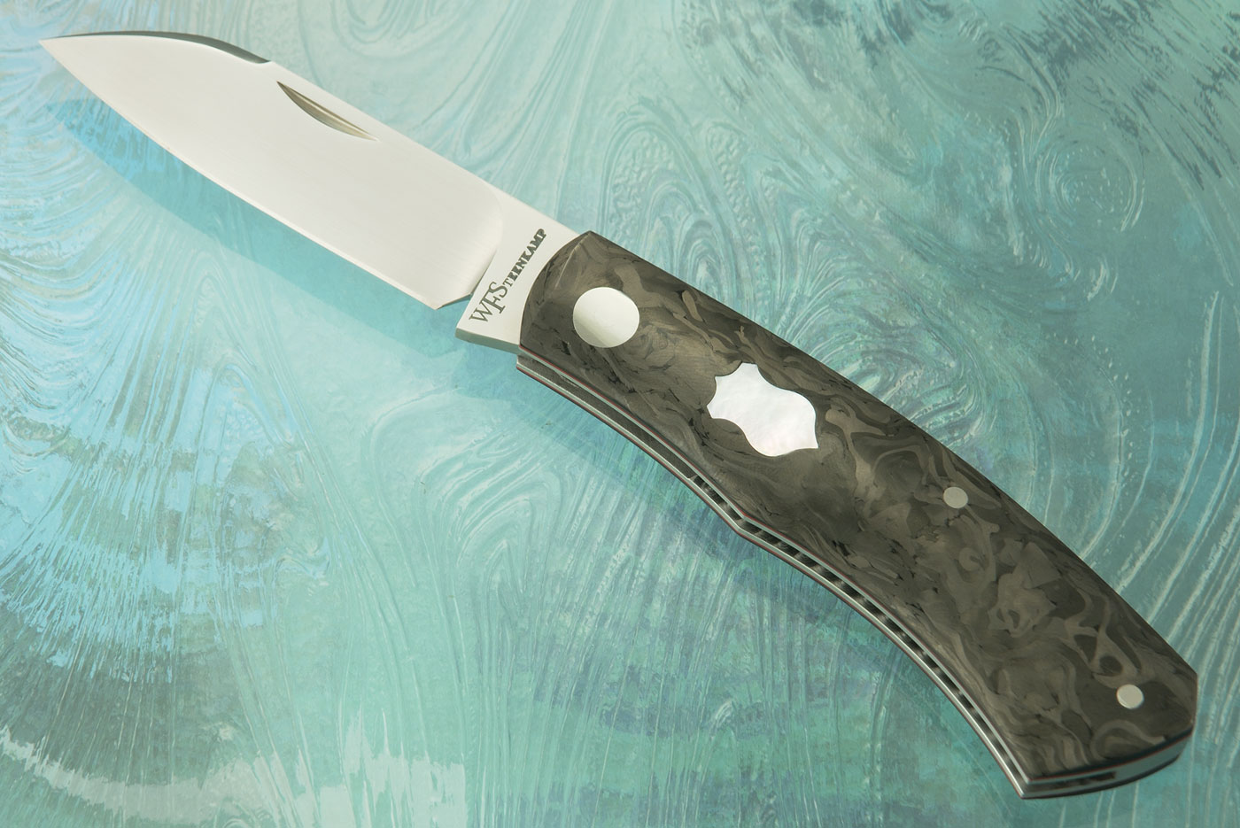 Dino Slipjoint with Marble Carbon Fiber and Mother of Pearl - RWL-34