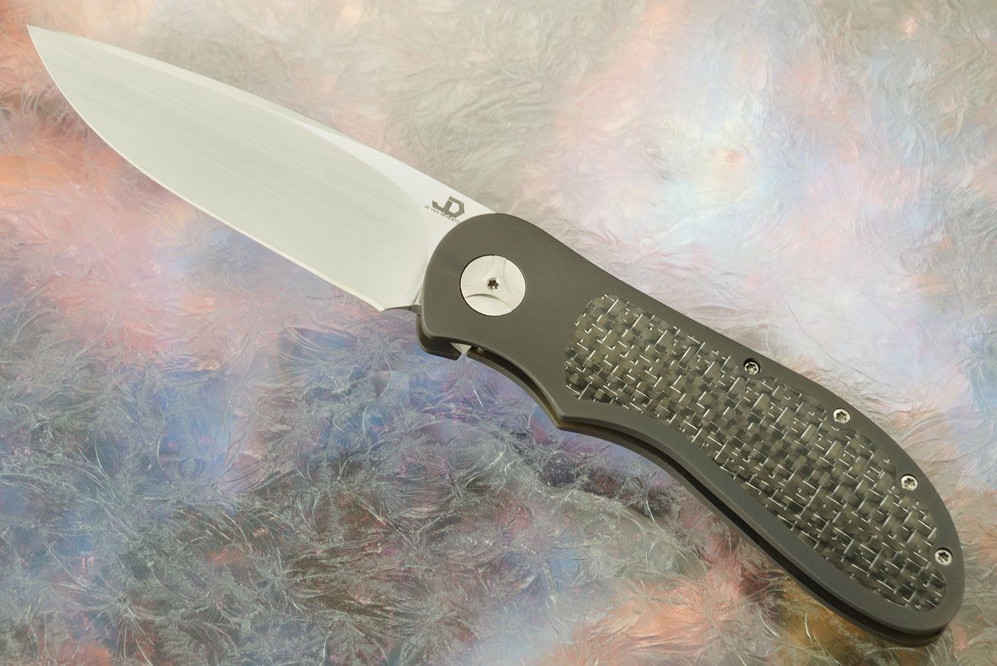 EDC Front Flipper Bolster Lock with Silver Strike Carbon Fiber Inlays