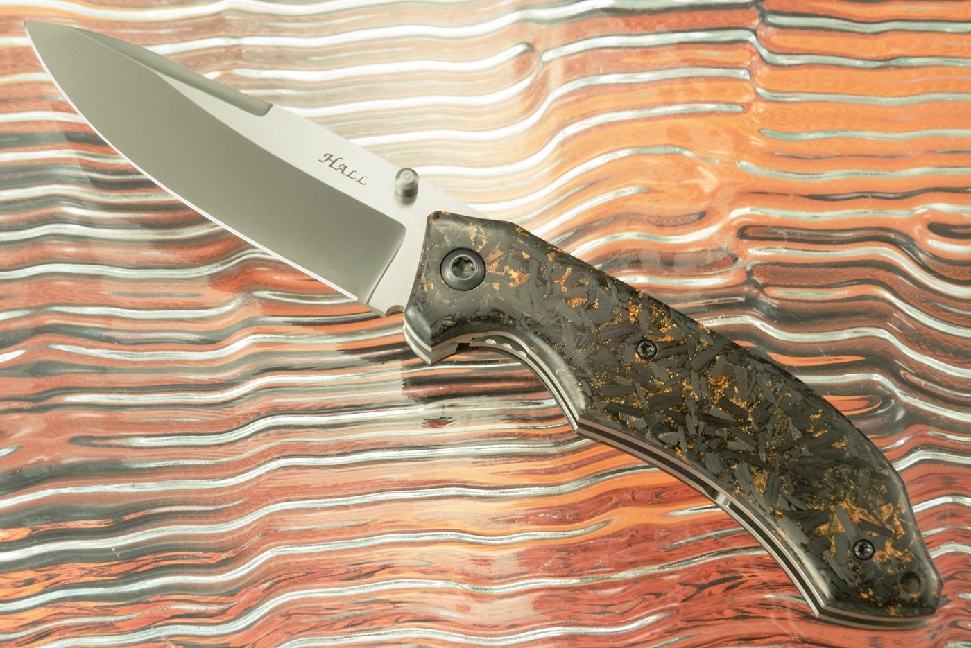 Viceroy Folder with Copper Shred Carbon Fiber