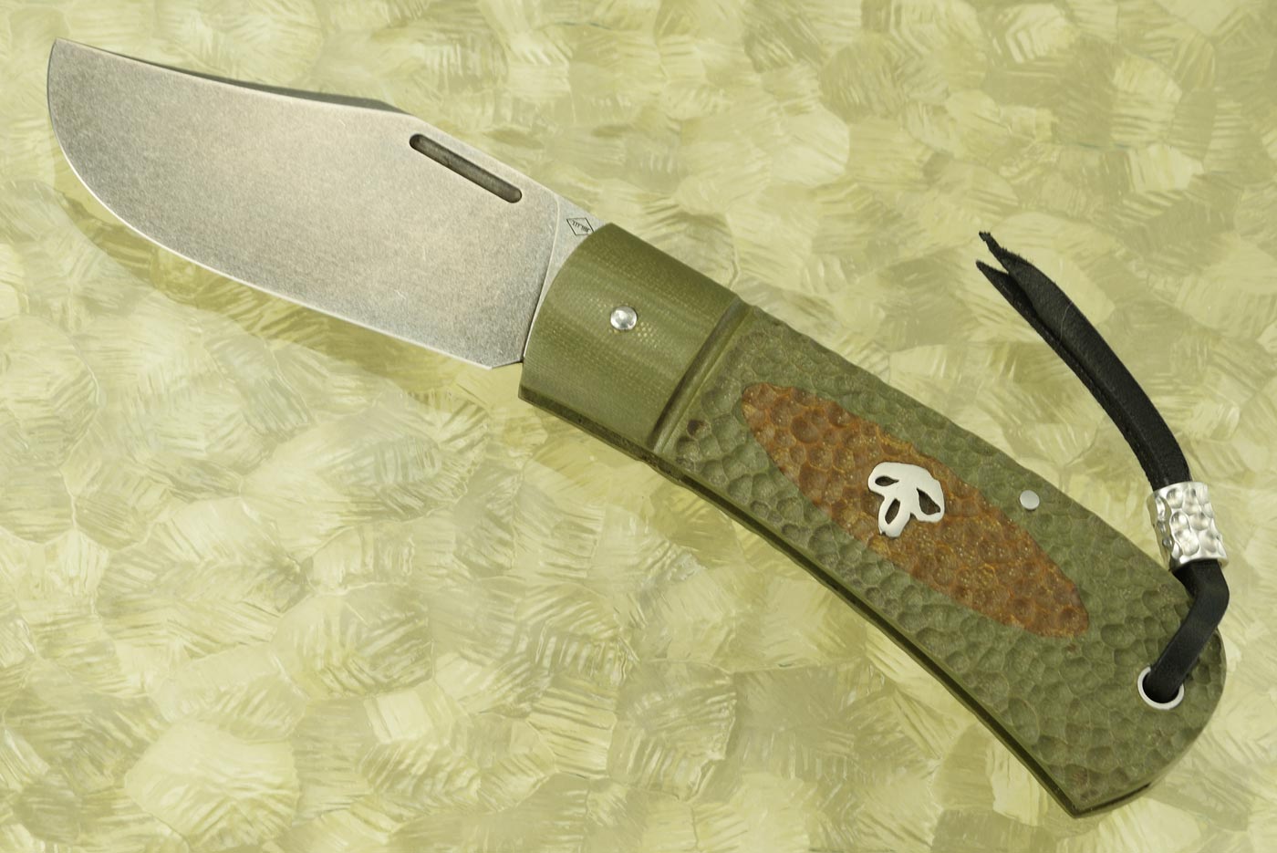 Bad Guy Slipjoint Folder with Green and Tan Jigged G10