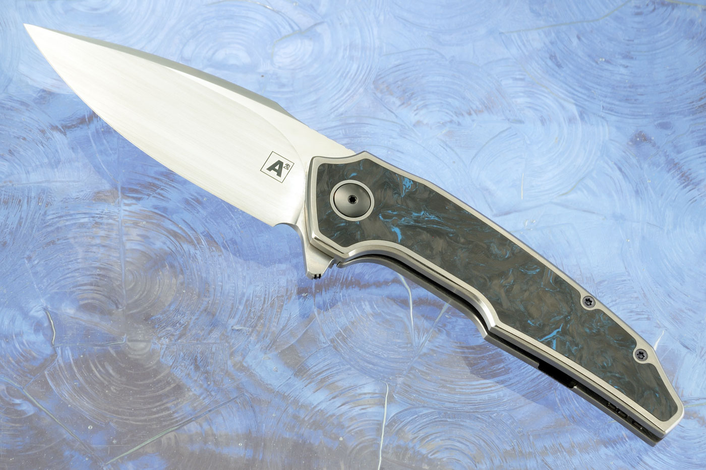 A6 Middi Interframe Framelock Flipper with Blue Dark Matter Carbon Fiber (Ceramic IKBS) - SG2