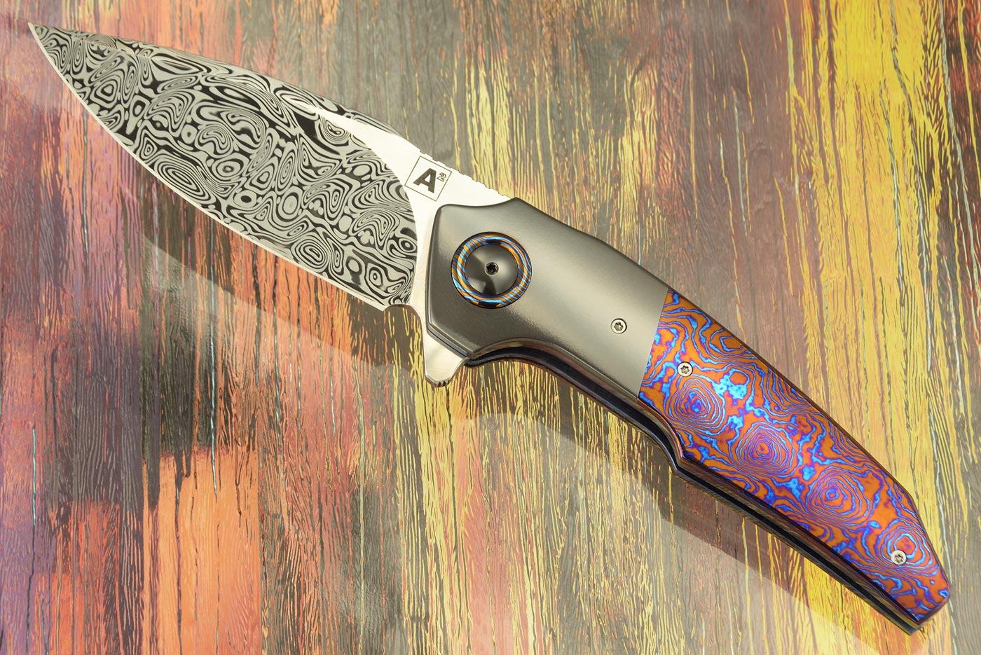A6 Middi Premium with Timascus, Zirconium, and Damasteel (Ceramic IKBS)
