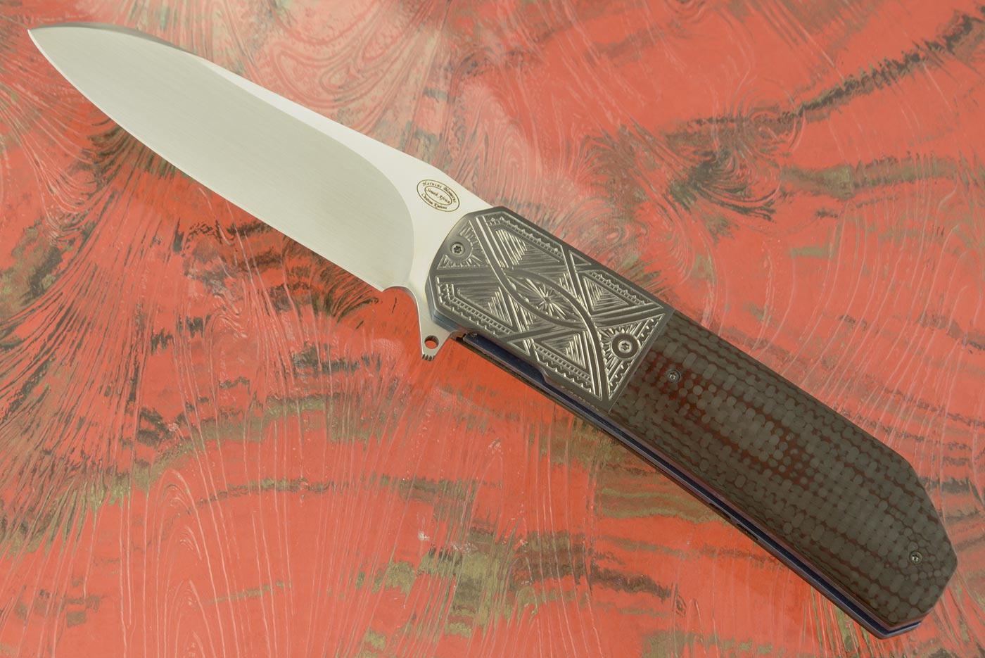 LL14 Flipper with Carbon Fiber and Engraved Zirconium (IKBS) - M390