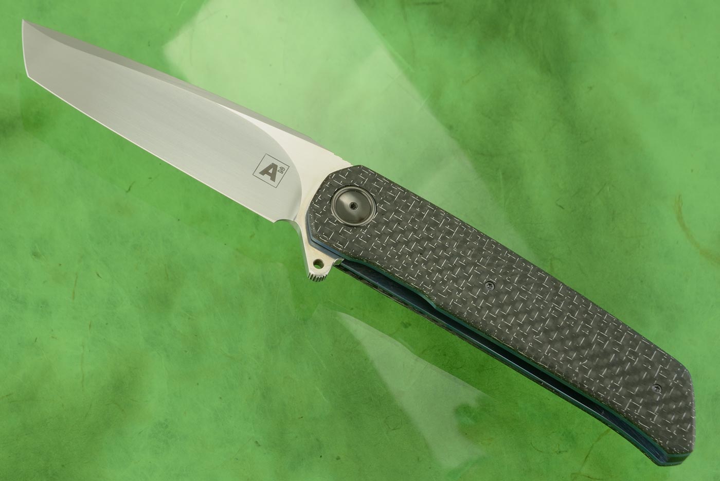 A7 Tanto Flipper with Silver Strike Carbon Fiber (Ceramic IKBS) - CTS-XHP