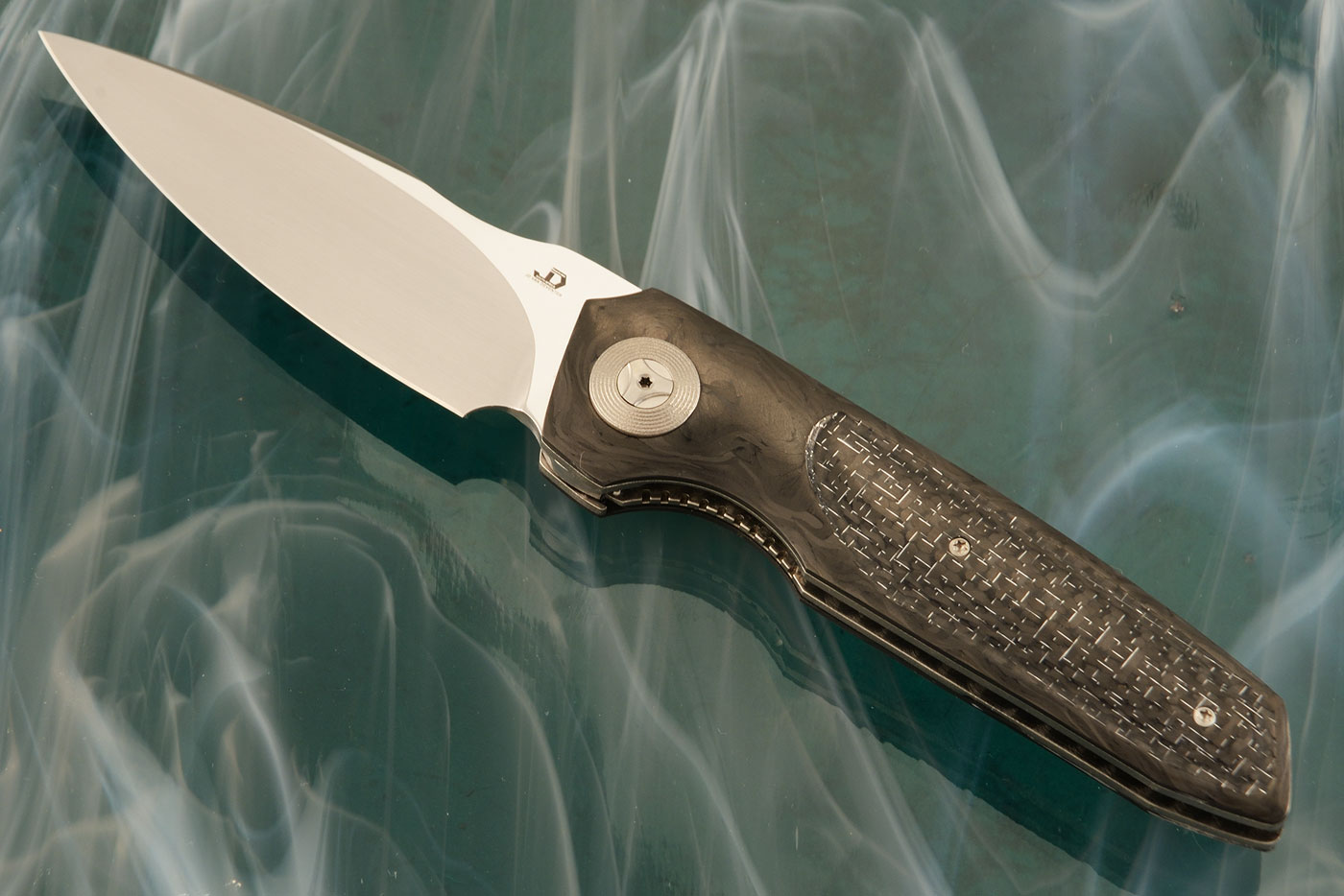Silver Front Flipper with Marble and Silver Strike Carbon Fiber (IKBS)
