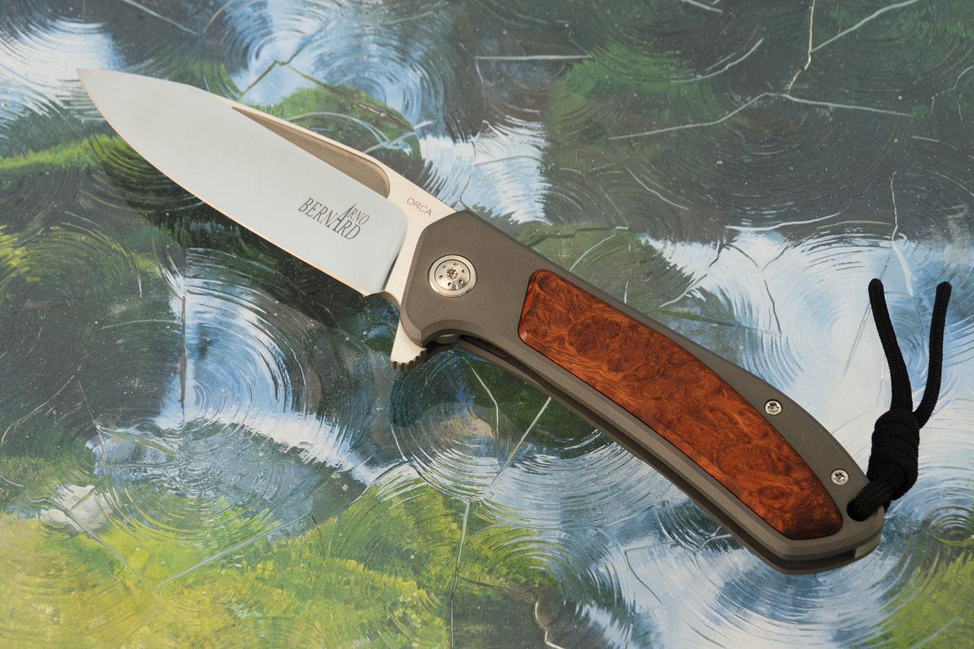 Orca Frame Lock Flipper with Ironwood Inlay - M390