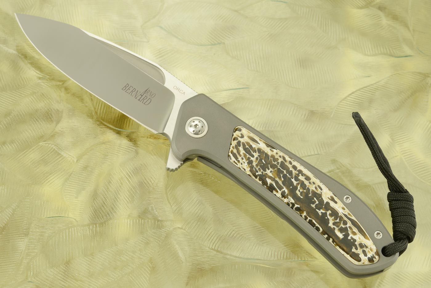 Orca Frame Lock Flipper with Kudu Horn Inlay - M390