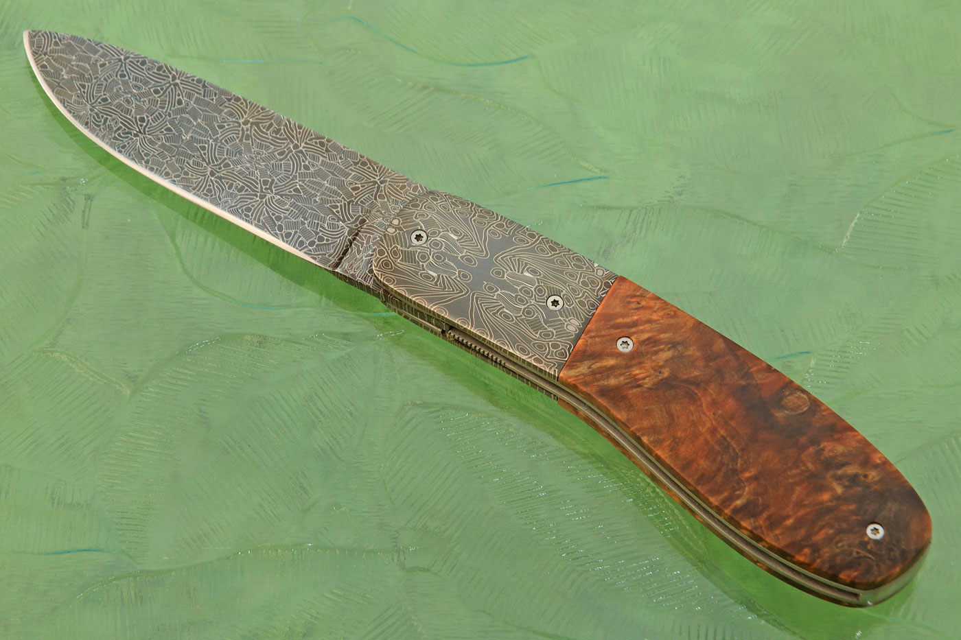 Venus Front Flipper with Damascus and Maple Burl