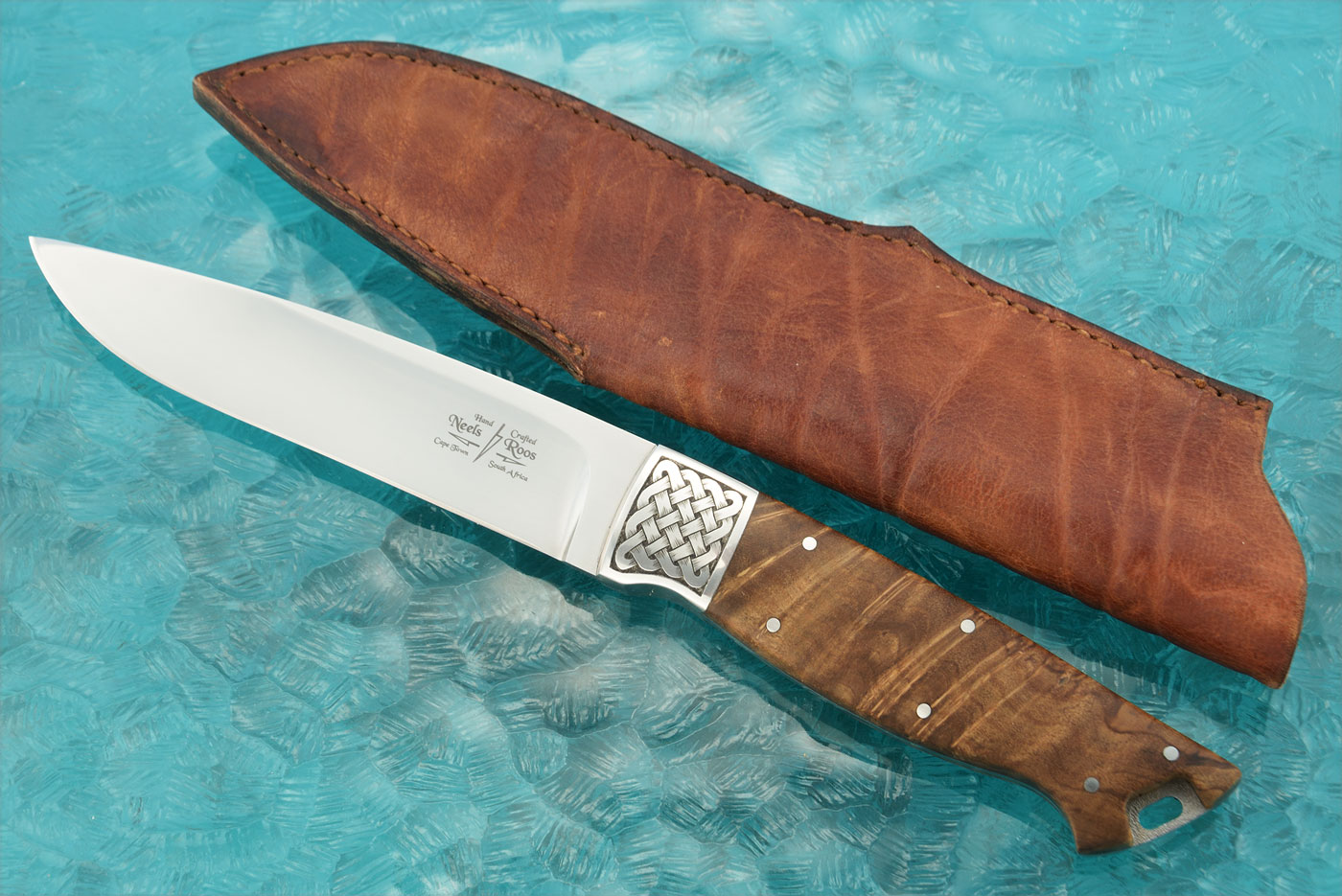 Engraved Drop Point Hunter with Walnut