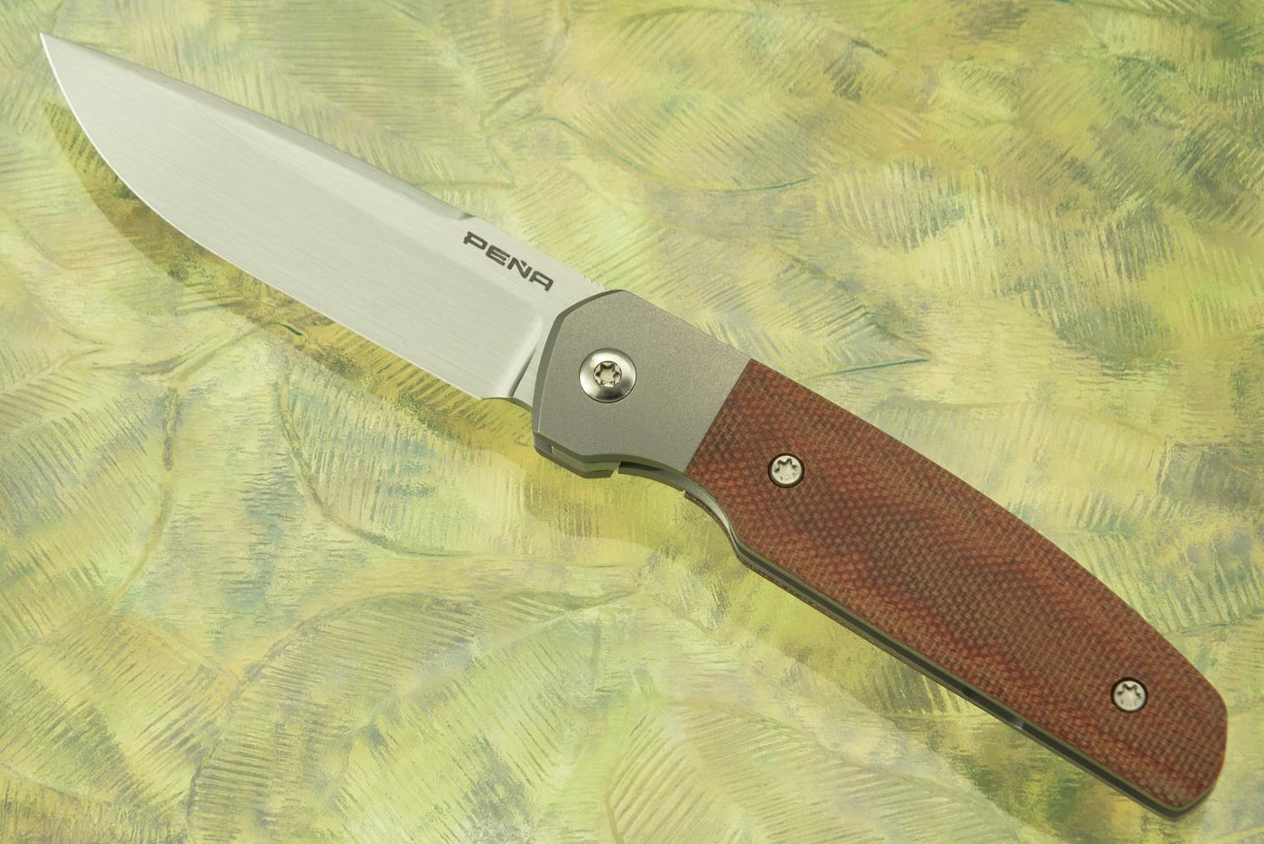 Cabarello Bolsterlock Front Flipper with Natural Micarta