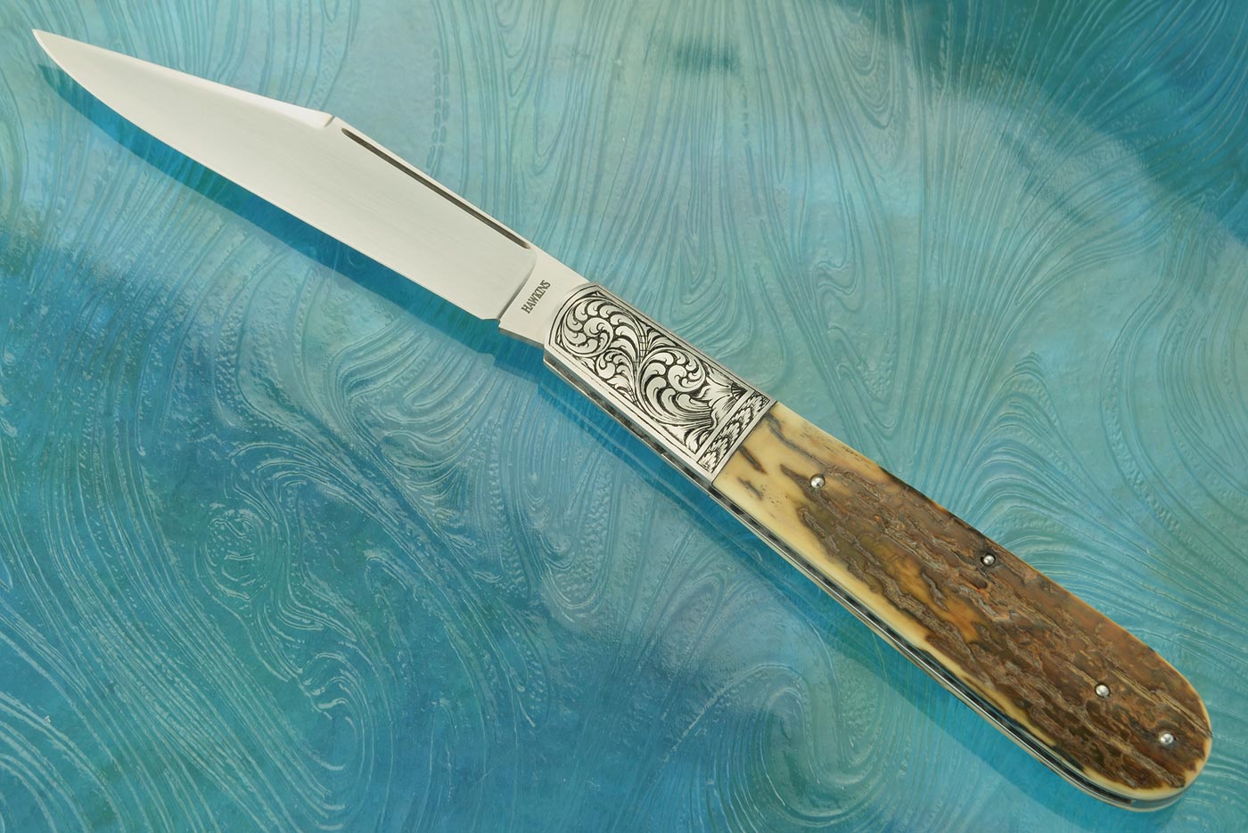 Engraved Big Barlow Slipjoint with Mammoth Bark
