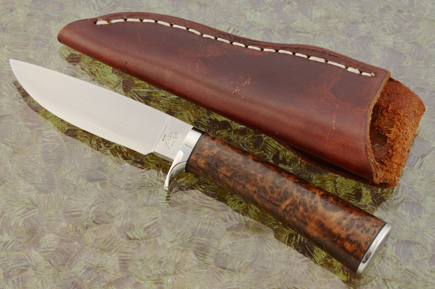 Drop Point Hunter with Redwood Burl