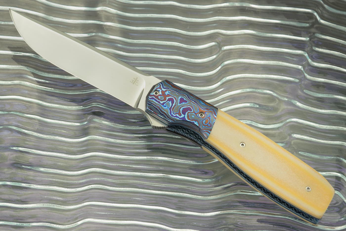 Scar Flipper with Black Timascus and G-Carta (IKBS) - CTS-XHP