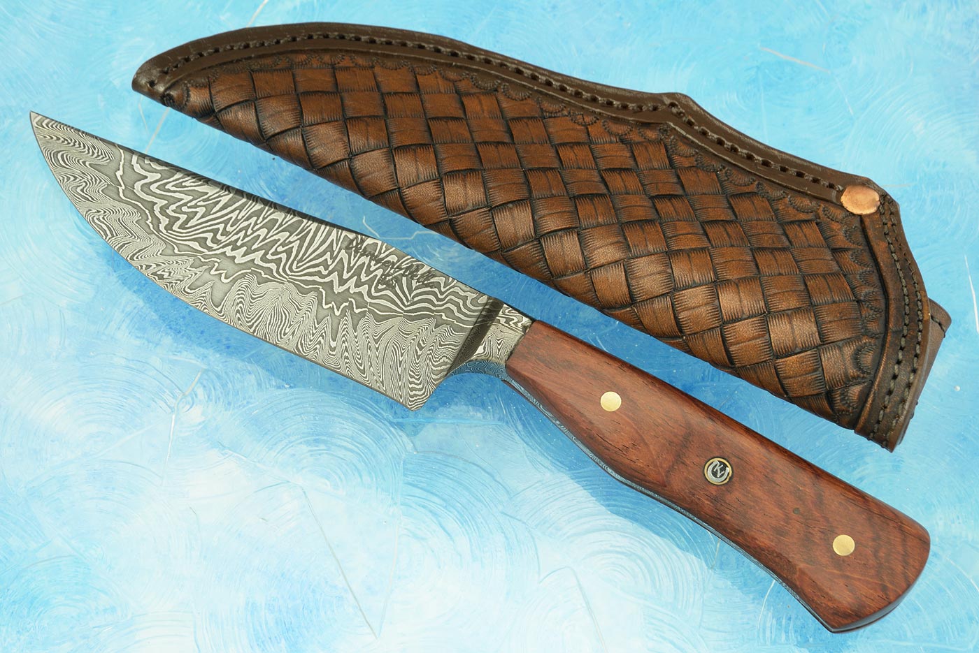 Integral Damascus Clip Point Hunter with Rosewood