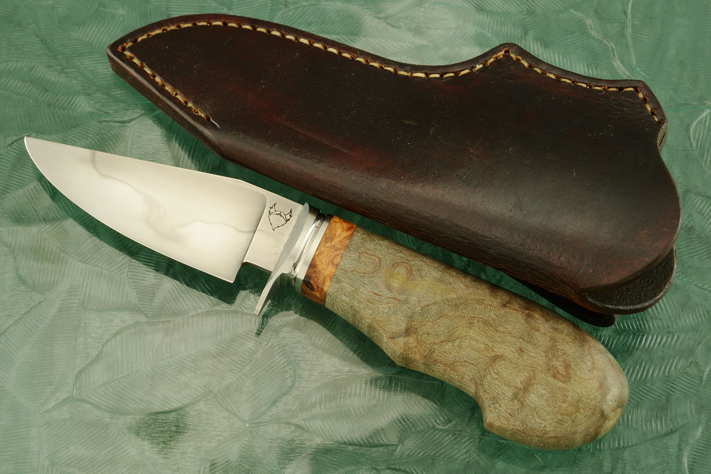 Clip Point Hunter with Quilted Maple and Amboyna Burl