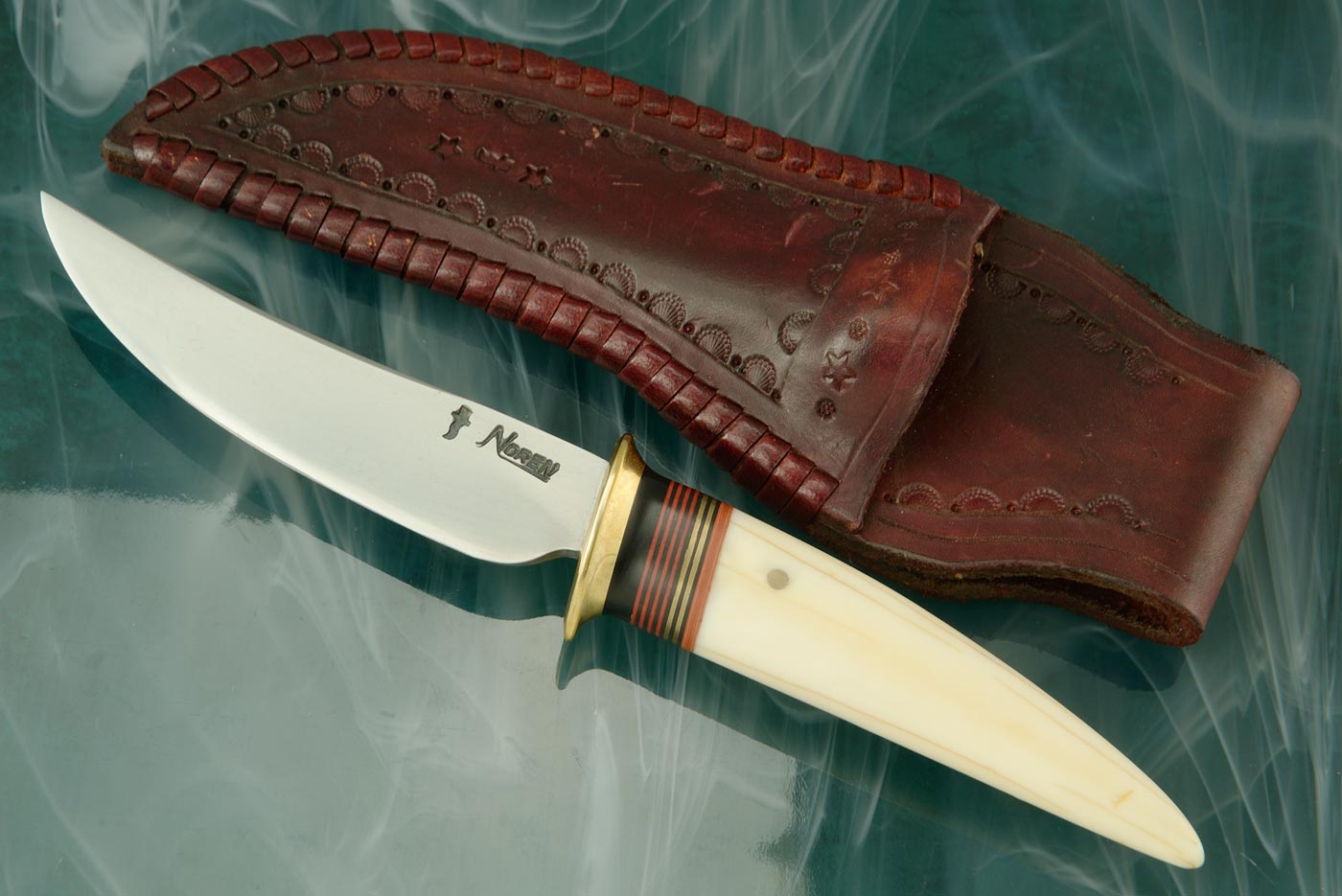 Scagel Style Trailing Point Hunter with Ancient Walrus Ivory