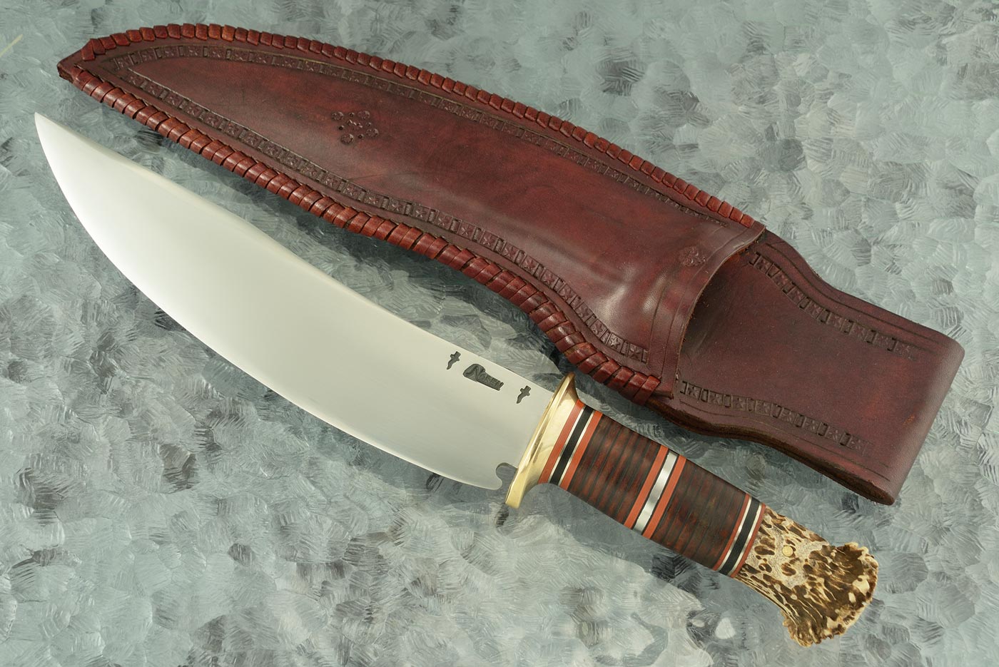 Scagel Style Camp Knife with Crown Stag