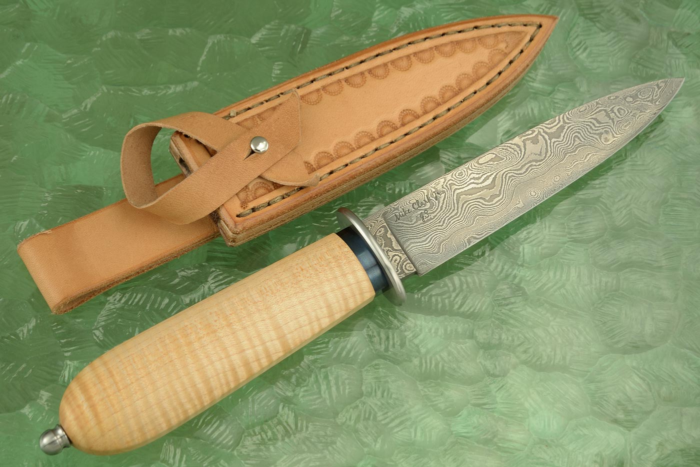 San Francisco Bowie with Curly Maple and Damascus