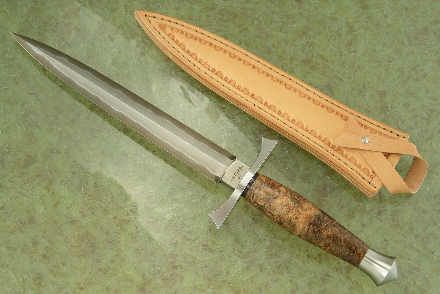 San Mai Dagger with Spalted Maple