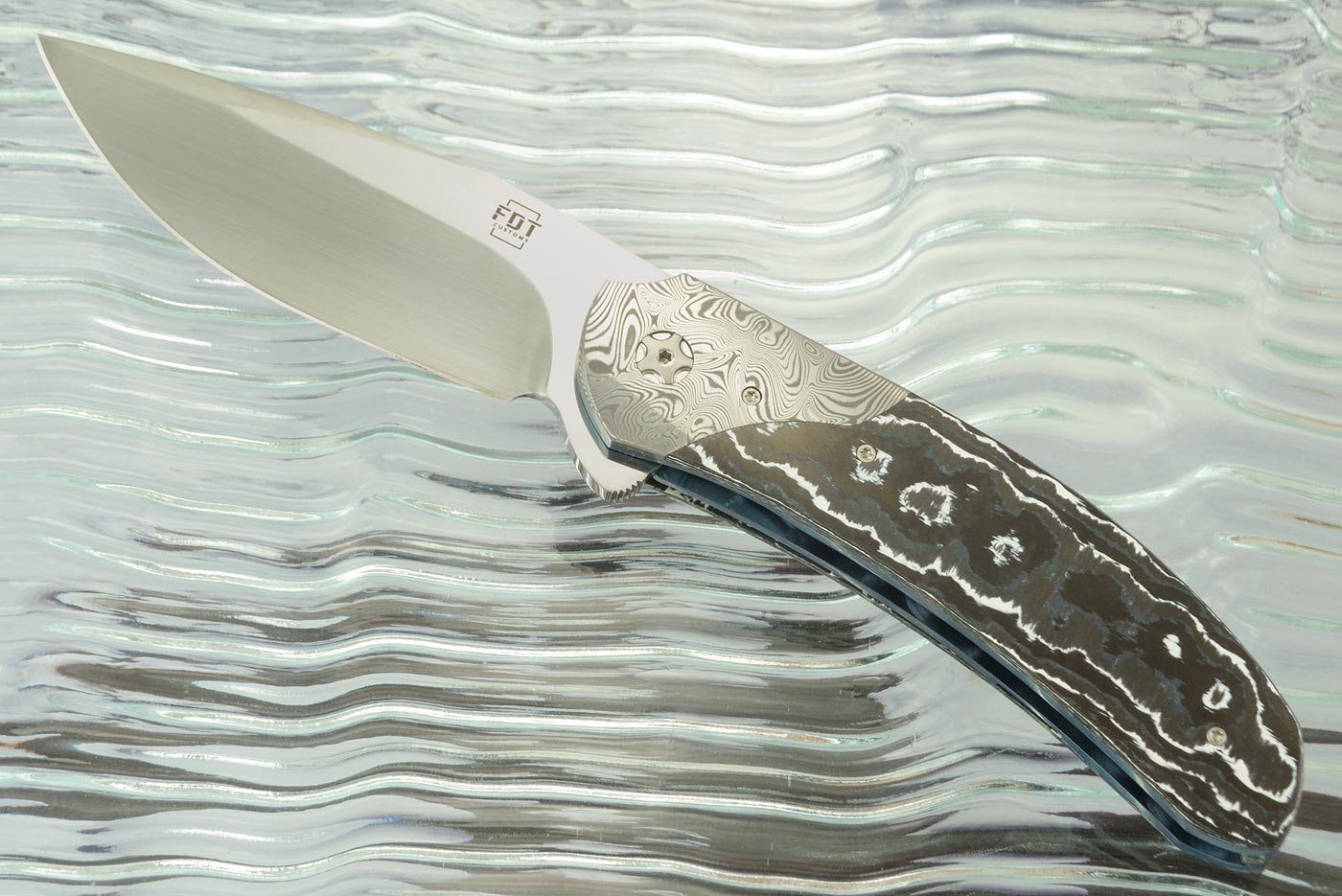 TF-4 Flipper with Artic Storm FatCarbon and Damasteel (Ceramic IKBS) - RWL-34