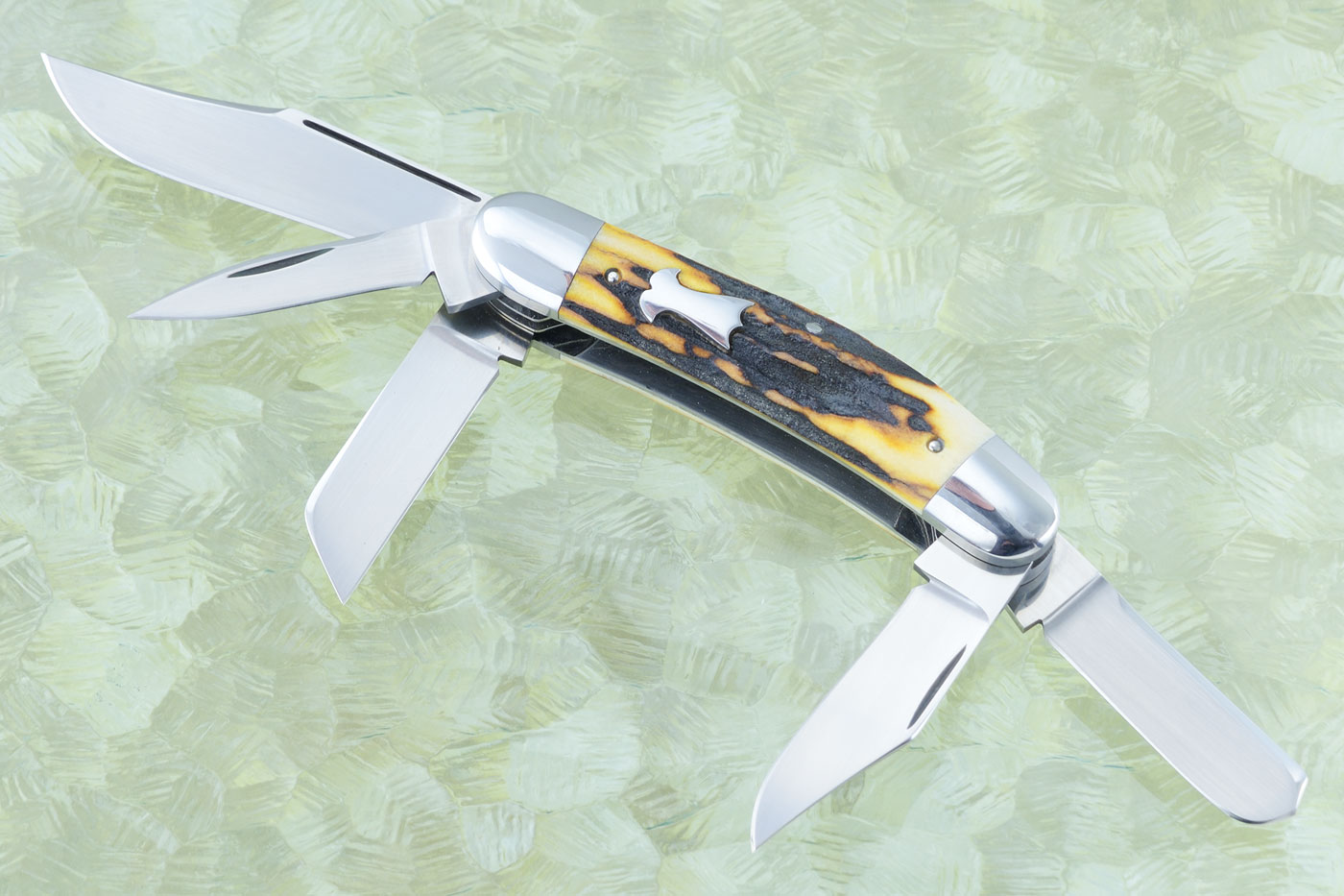 Five Blade Sowbelly Stockman with Sambar Stag