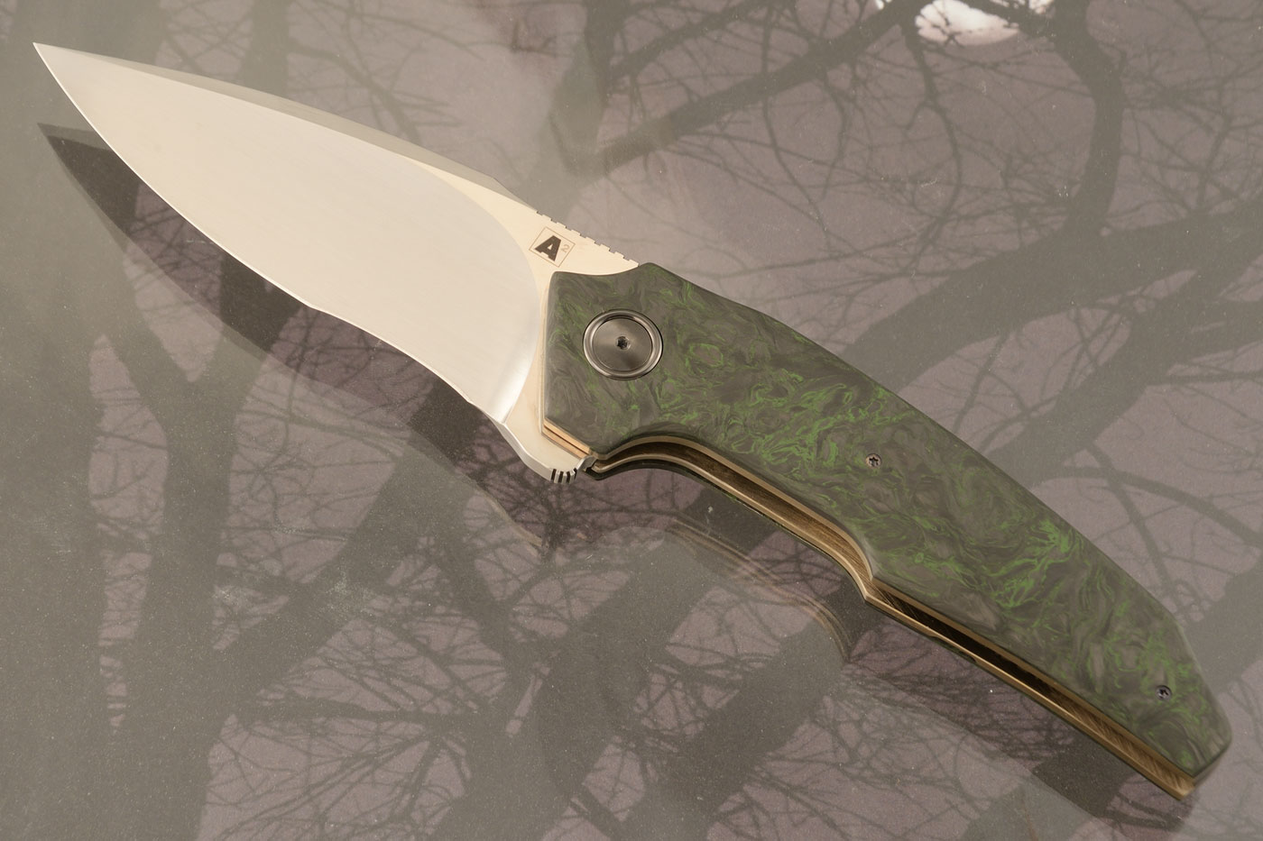 A6R Flipper with Green Dark Matter FatCarbon (Ceramic IKBS Plus) - M390 - 1st Run (4/10)