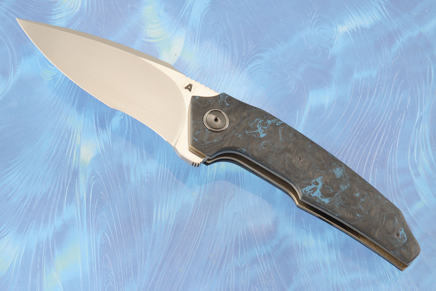 A6R Flipper with Blue Dark Matter FatCarbon (Ceramic IKBS Plus) - M390 - PROTOTYPE