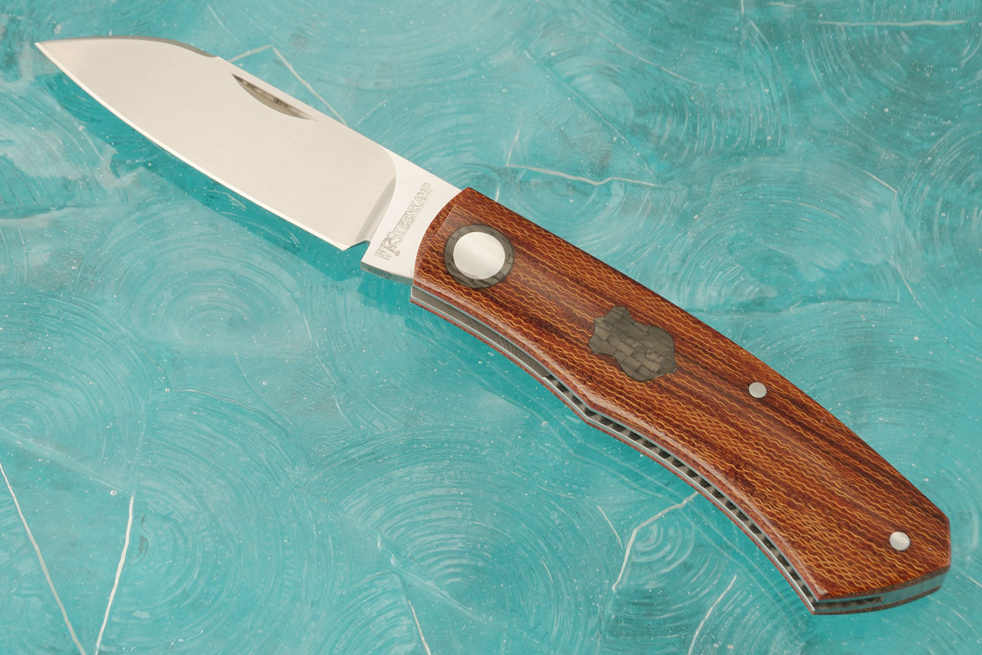 Dino Slipjoint with Crosscut Natural Micarta and Carbon Fiber - CPM-154