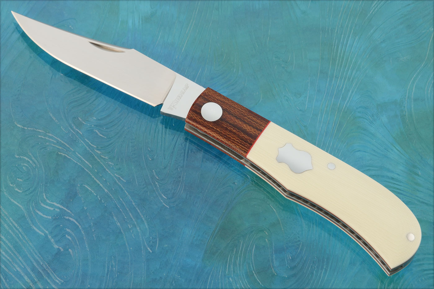 Trapper Slipjoint with Ivory G10 and Crosscut Micarta Inlays - M390