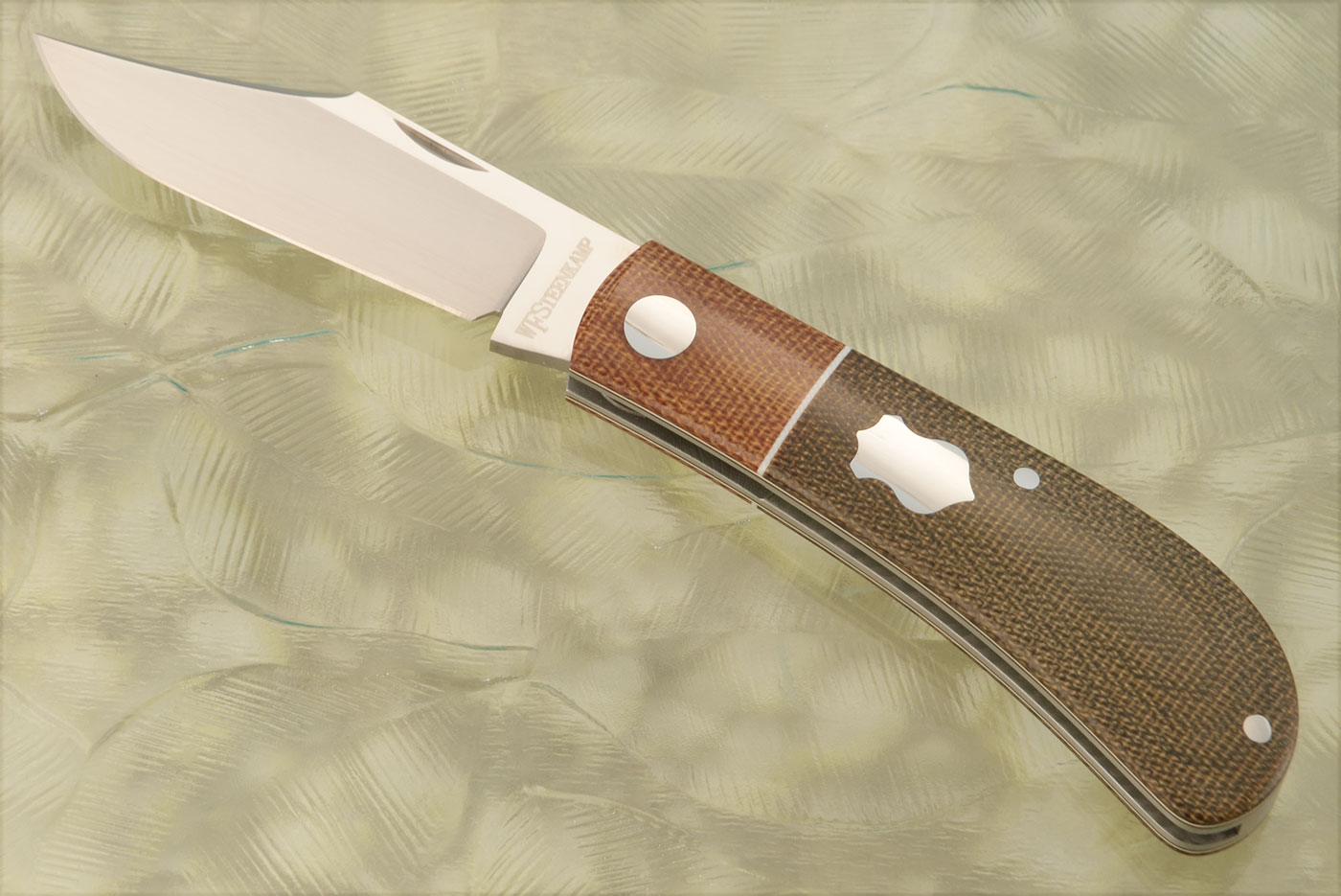 Lanny's Clip with Green and Natural Micarta - RWL-34