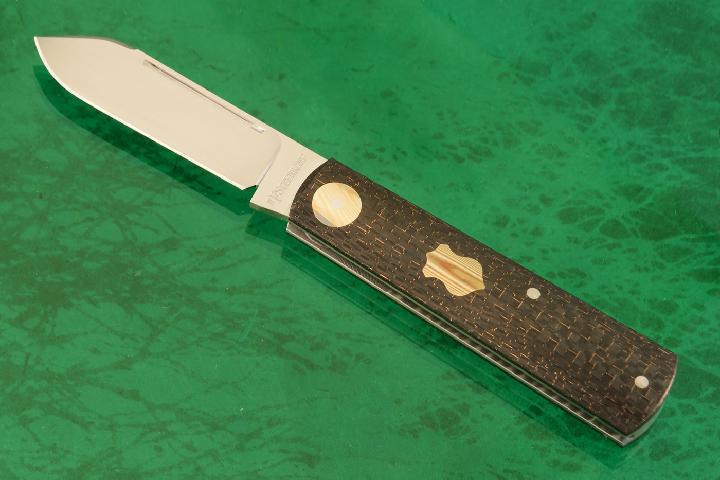 Barlow Slipjoint with Lightning Strike Carbon Fiber and Mokume - M390