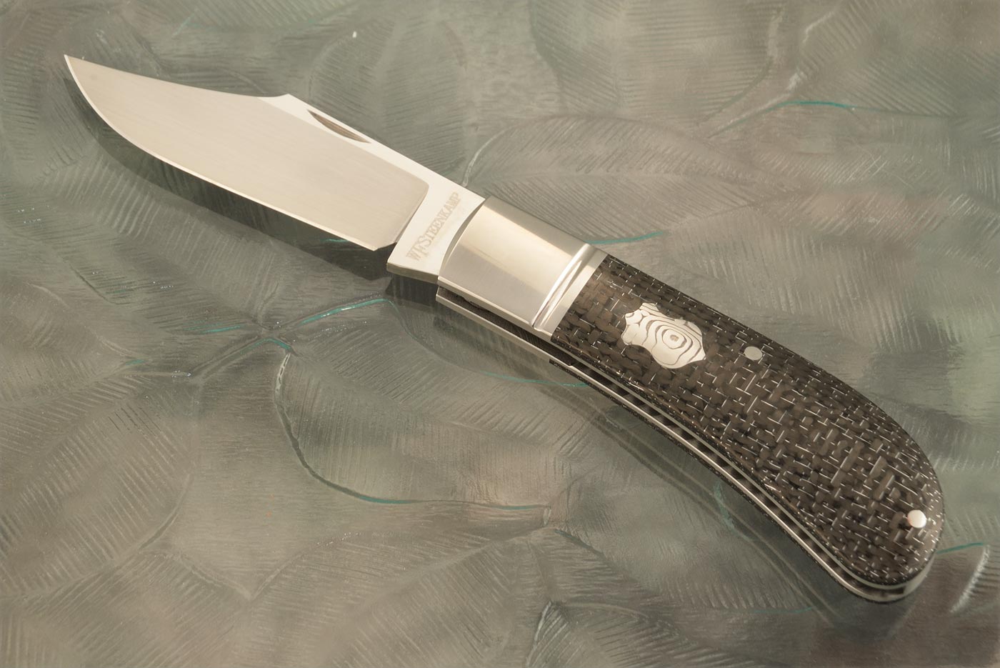 Lanny's Clip Slipjoint with Silver Strike Carbon Fiber - M390