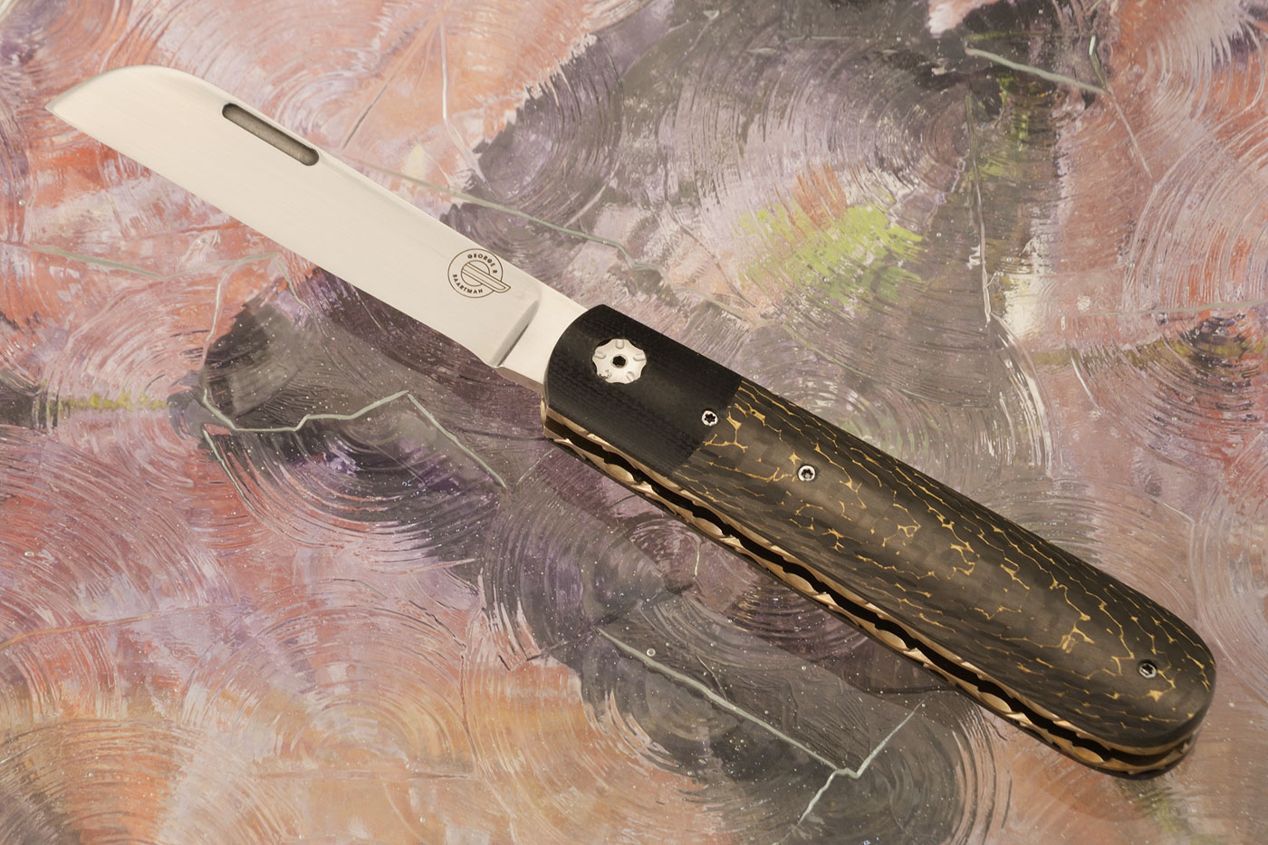 Wharncliffe Slipjoint with Gold Snakeskin FatCarbon - M390
